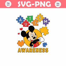 Disney Mickey Autism Awareness Puzzle Piece SVG