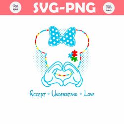 Minnie Autism Awareness Accept Understand Love SVG