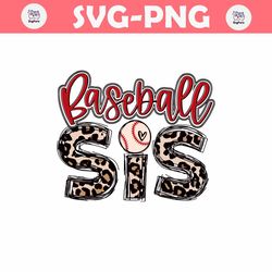 Leopard Baseball Sister Game Day PNG