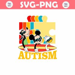 Funny Mickey Donald Goofy Autism SVG