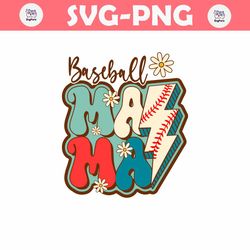Retro Baseball Mama Sporty Mom SVG