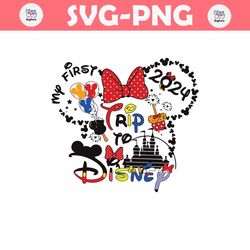 My First Trip To Disney 2024 Minnie Head SVG