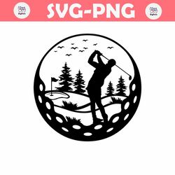 Golfing SVG | Golfer svg | Golf Ball svg | Golf Club svg | Golf Player svg | Golf Svg | Golfing Cut Files | Glowforge Fi
