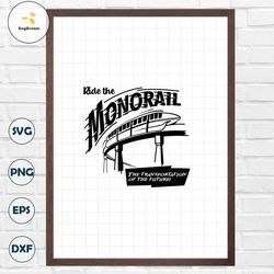 Ride the monorail SVG, easy cut file for Cricut, layered by colour
