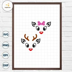 Rudolph The Red Nosed Reindeer SVG, Christmas Reindeer svg, Rudolph Face Svg, Rudolph Reindeer Cut Files, Cricut, Silhou