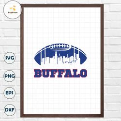 Buffalo Bills 1960 Football Skyline SVG Digital Download