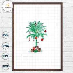 Christmas Palm Tree Beach Aloha SVG