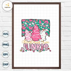 Christmas Tree Junkie Pink Cake SVG