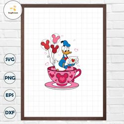 Donald Duck Disney Cup Valentine SVG