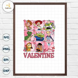 Valentine Toy Story png, Valentine Disney Characters Pink PNG