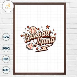 Retro Baseball Mama Sublimation Design