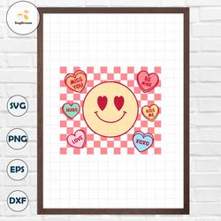 Heart Smiley Face Svg, Smiley Face Svg, Happy Valentines Svg, Conversation Hearts, Candy Hearts Svg, Love Heart Svg, Cut