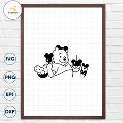 Winnie the Pooh SVG snacks png dxf clipart , cut file outline silhouette