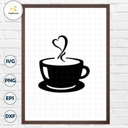 Mug svg , Mug with heart steam svg , Coffee svg ,coffee svg for cricut ,coffee svg for silhouette , coffee Cut file