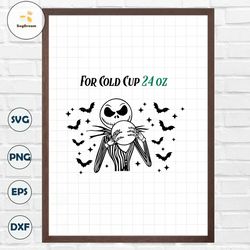 Jack Skellington Full Wrap Svg, Venti Cup Decal Svg, Coffee Ring Svg, Cold Cup Svg