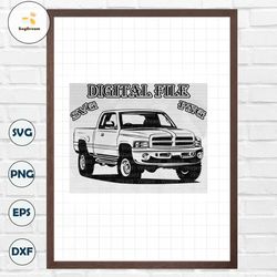 Dodge Ram American Pick up Truck PNG SVG, cut file, drawing ,Illustration, RAM Vector, Dodge Ram svg, no background