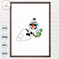 Relaxing Olaf SVG, easy cut file for Cricut, Layered by colour