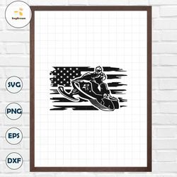 Snowmobile SVG US flag 1 - snowmobile svg, winter sports svg, snowmobiling svg, png, silhouette, cut file, dxf, eps