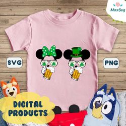 Mickey And Minnie Mouse Drinking St Patricks Day SVG