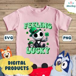 Feeling Lucky St Patrick Day Chibi Horror Movie PNG
