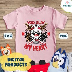 You Slay My Heart Horror Character Valentine SVG