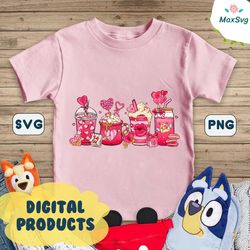 Instant Download PNG File / Valentine's Day Coffee Cups / Valentine's Day Sublimation Design / Valentine's Day PNG Fil