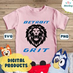 Retro Detroit Grit Lion Roar Logo SVG