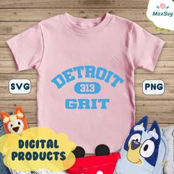 Detroit Grit 313 Football Team SVG