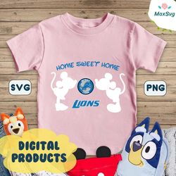 Mickey Minnie Home Sweet Home Detroit Lions SVG