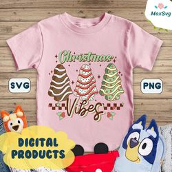 Christmas Vibes PNG, Sublimation Design Download, Christmas Tree Cake PNG