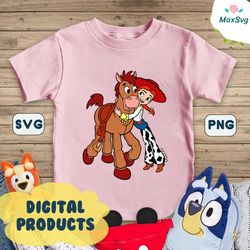 QualityPerfectionUS Digital Download - Toy Story Jessie and Bullseye - PNG, SVG File for Cricut, HTV, Instant Download