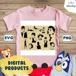 Digital SVG PNG JPG Audrey Hepburn, silhouette, vector, clipart, instant download