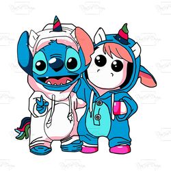 Baby Stitch And Baby Unicorn Cosplay, Trending Svg, Stitch Svg, Stitch And Lilo, Stitch Gifts, Stitch Lovers, Unicorn Sv