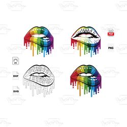 LGBT Pride Lips, LGBT Pride Lips Svg, LGBT Svg, LGBT Lips, Lips, Lips Vector, Lips Rainbow, LGBT Shirts, LGBT Gifts, Dri