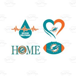 Miami Dolphins Bundle Svg, Miami Dolphins Svg, Sport Svg, Nfl Svg, Dolphins Svg, Dolphins Logo Svg, Dolphins Beatheart S