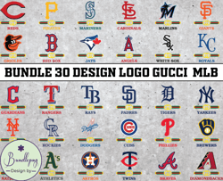 Bundle 30 design logo Gucci MLB, MLB Logo, MLB Logo Team, MLB Png, MLB SVG, MLB Design 06