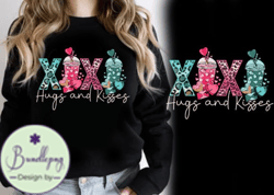 XOXO Hugs & Kisses Valentine Coffee PNG Design 77