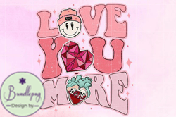 Love You More PNG valentines Png Design 70