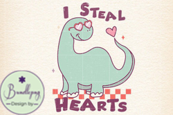 I Steal Hearts Dinosaur Valentine Png Design 83