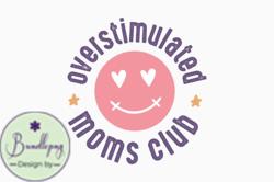 Overstimulated Mom Retro Mothers Day SVG Design 304