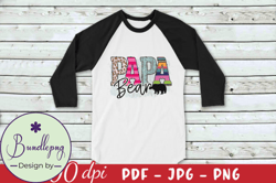 Papa Bear   Father s Day Sublimation PNG Design 04