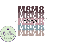 Mama Stacked Mothers Day Sublimation PNG Design 02