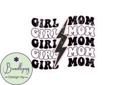 Girl Mom Lightning Bolt Mothers Day PNG Design 15