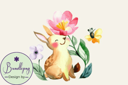 Watercolor Spring Baby Animal Clipart Design 96