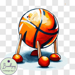Basketball ball with additional balls for game or activity PNG Design 109