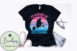 Ice Fishing Retro Vintage Design Design 260