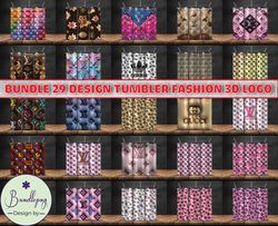 Bundle 29 Design Tumbler Fashion 3D Logo Fashion Patterns, Logo Fashion Tumbler -30