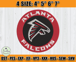 Atlanta Falcons Embroidery, NFL Falcons Embroidery, NFL Machine Embroidery Digital, 4 sizes Machine Emb Files -14-Bundle