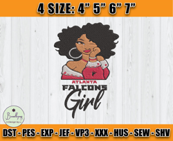 Atlanta Falcons Embroidery, NFL Girls Embroidery, NFL Machine Embroidery Digital, 4 sizes Machine Emb Files -21-Bundlepn