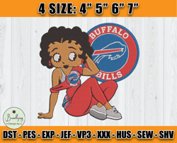 Buffalo Bills Embroidery, Betty Boop Embroidery, NFL Machine Embroidery Digital, 4 sizes Machine Emb Files -07-Bundlepng